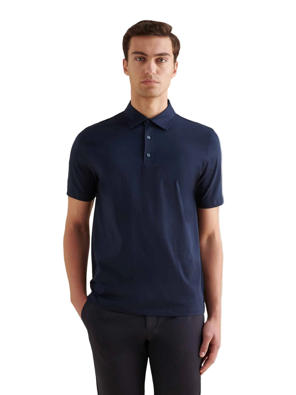 Mercerised Cotton Polo Shirt Dark Sapphire Navy