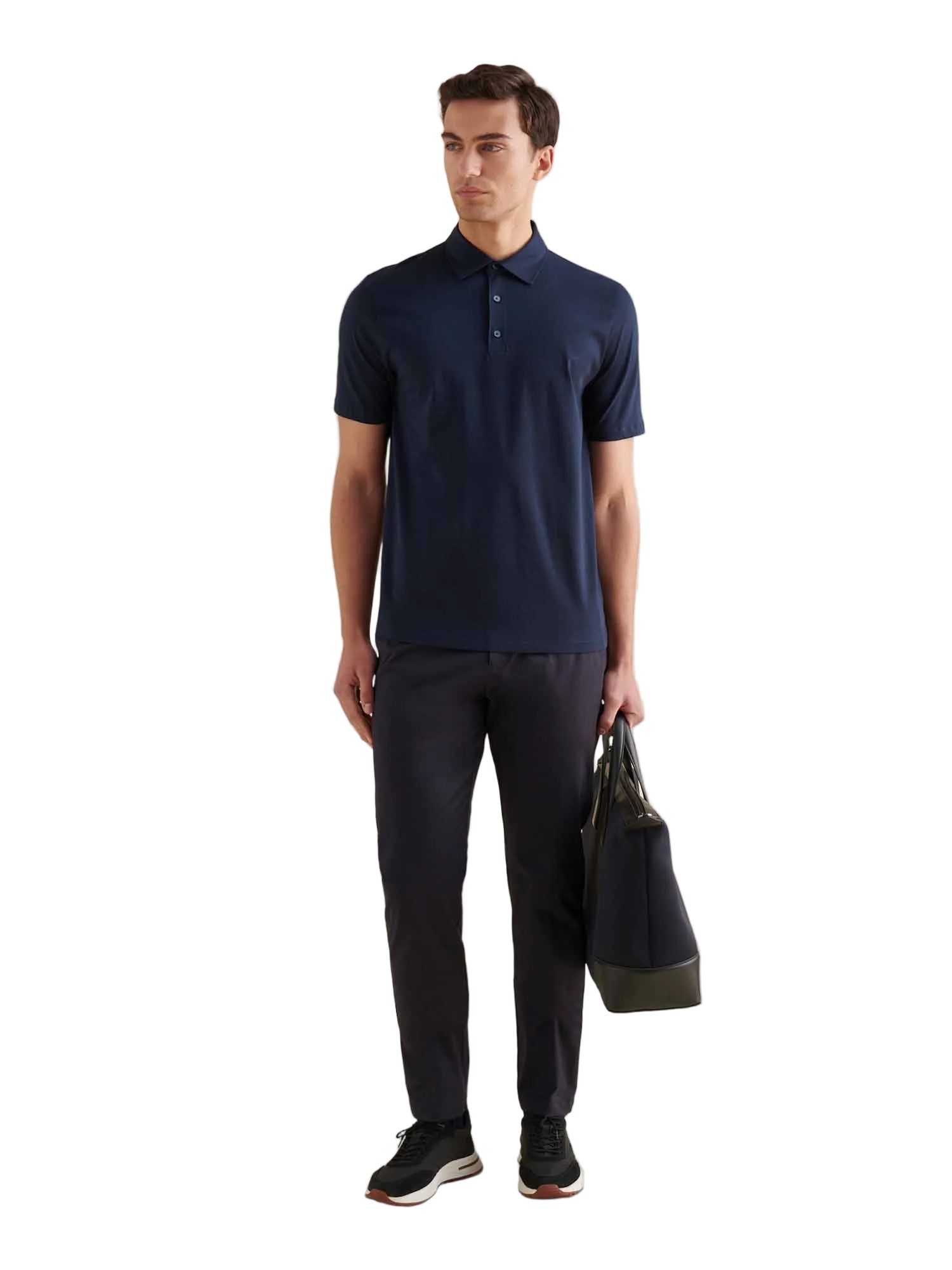 Mercerised Cotton Polo Shirt Dark Sapphire Navy