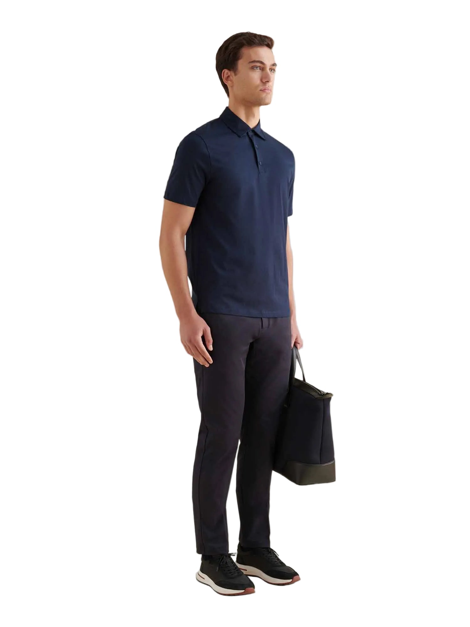 Mercerised Cotton Polo Shirt Dark Sapphire Navy