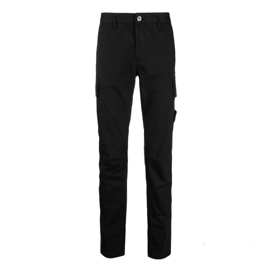 STONE ISLAND Cotton Slim Combat Trousers Black