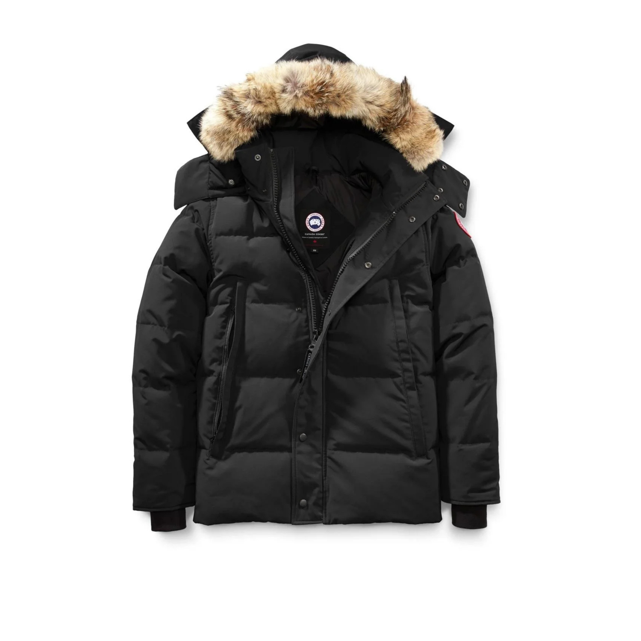 Canada Goose Wyndham With Fur Black Red Badge
