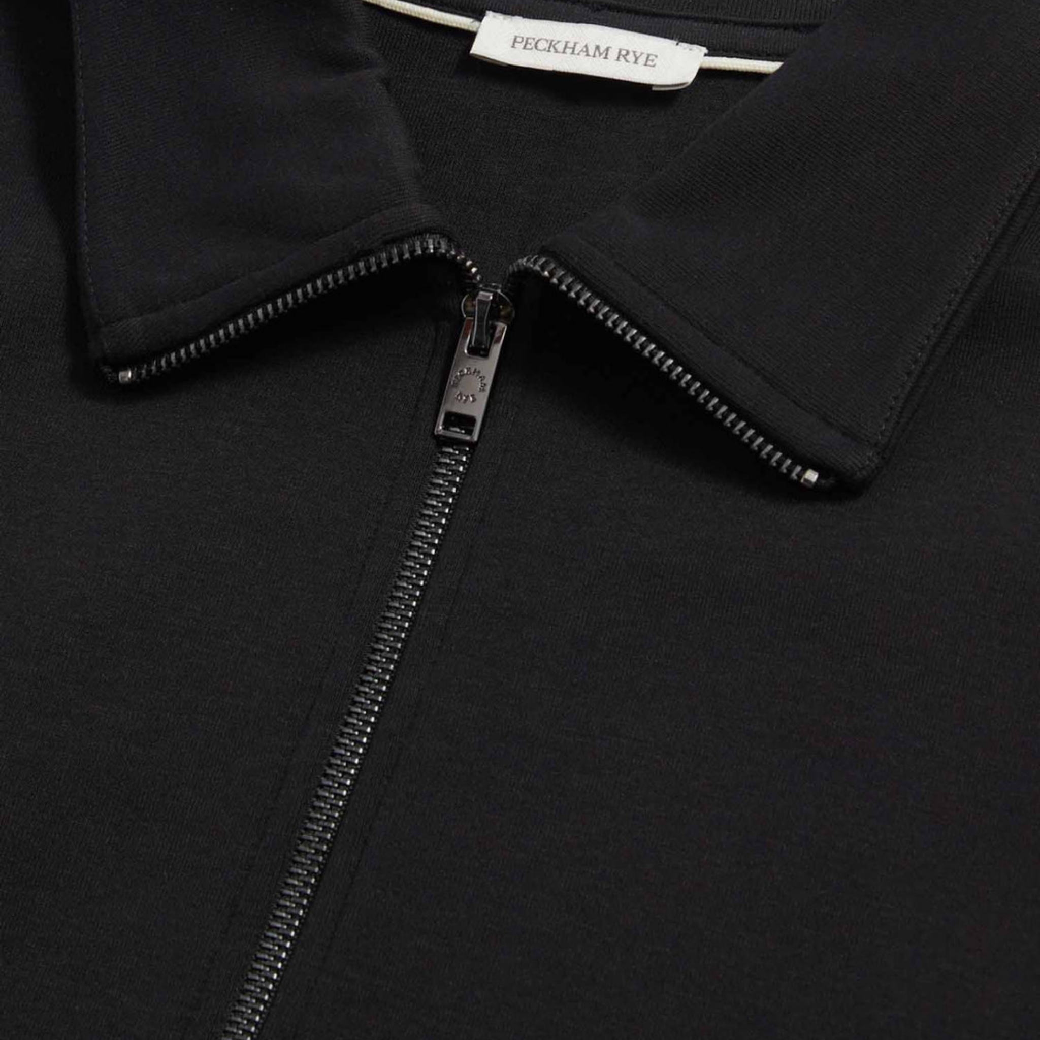 Peckham Rye Jersey Interlock Zip Funnel Sweat Black
