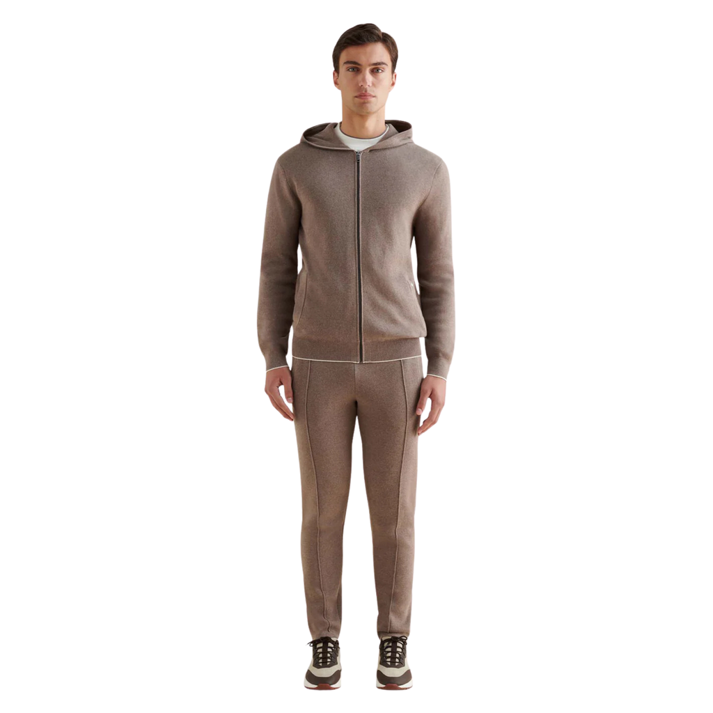 Milano Knit Zip Hoodie in Iron