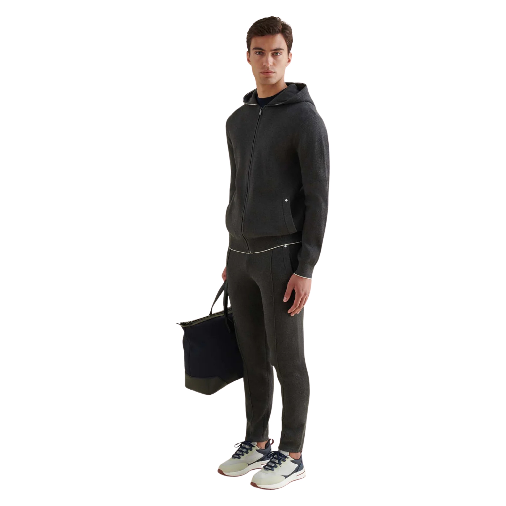 Peckham Rye Milano Knit Hoodie Charcoal