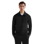 Jersey Interlock Zip Funnel Sweat in Black