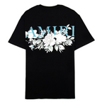 AMIRI FLORAL LOGO TEE BLACK
