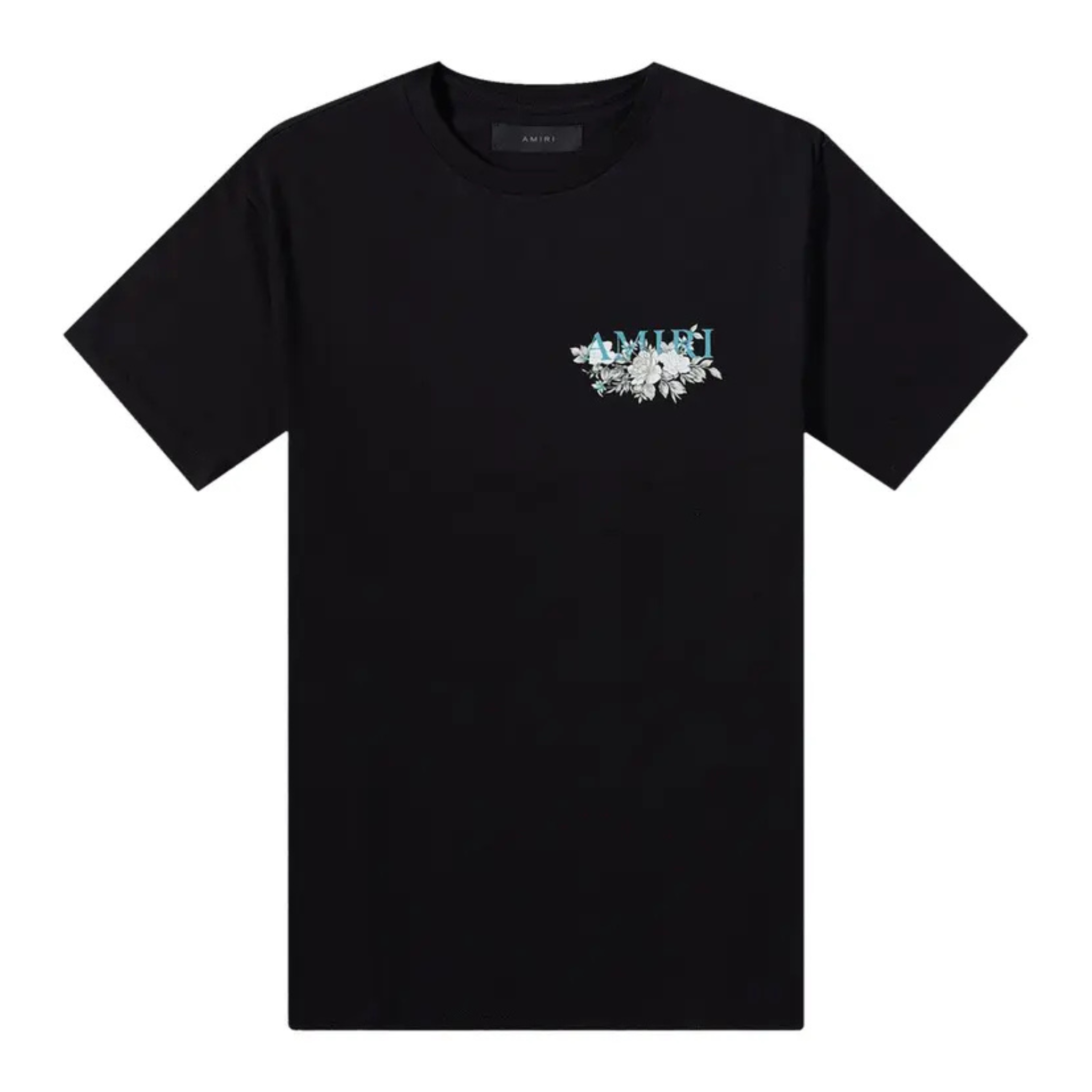 AMIRI FLORAL LOGO TEE BLACK