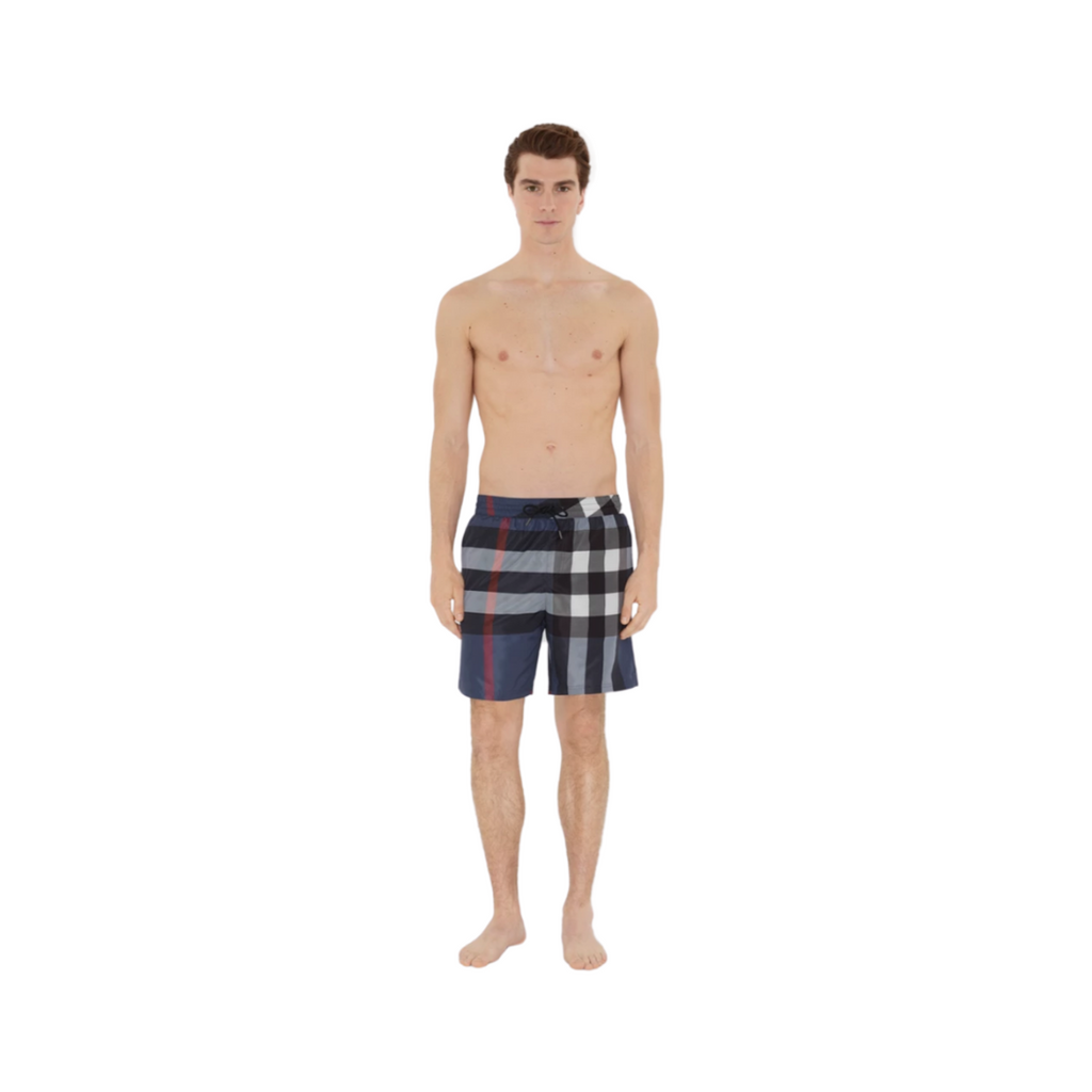 Burberry Check Swim Shorts Archive Navy