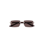 Cartier CT0579S – Signature C Rimless Sunglasses, Silver Frame with Black Lenses