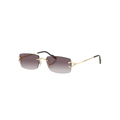 Cartier CT0550S – Décor C Rimless Sunglasses, Gold Frame with Grey Gradient Lenses