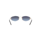 Cartier CT0467S – Décor C Rimless Sunglasses, Gold Frame with Blue Gradient Lenses