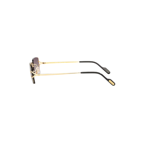 Cartier CT0550S – Décor C Rimless Sunglasses, Gold Frame with Grey Gradient Lenses