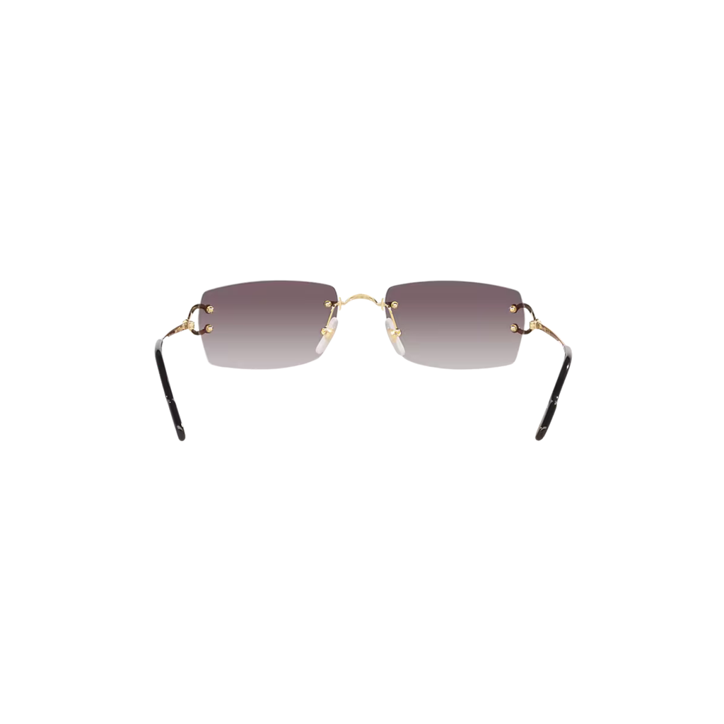 Cartier CT0550S – Décor C Rimless Sunglasses, Gold Frame with Grey Gradient Lenses