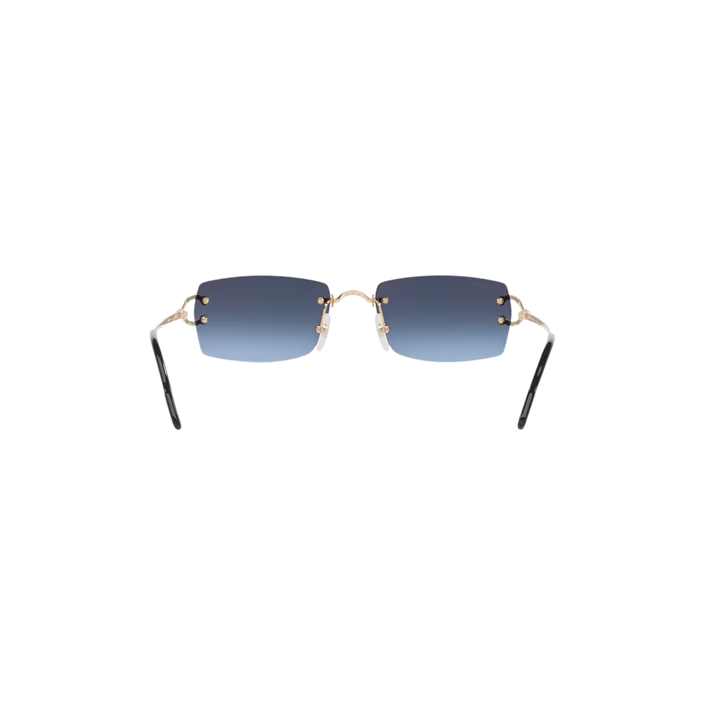 Cartier CT0550S – Décor C Rimless Sunglasses, Gold Frame with Blue Gradient Lenses
