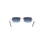 Cartier CT0550S – Décor C Rimless Sunglasses, Gold Frame with Blue Gradient Lenses