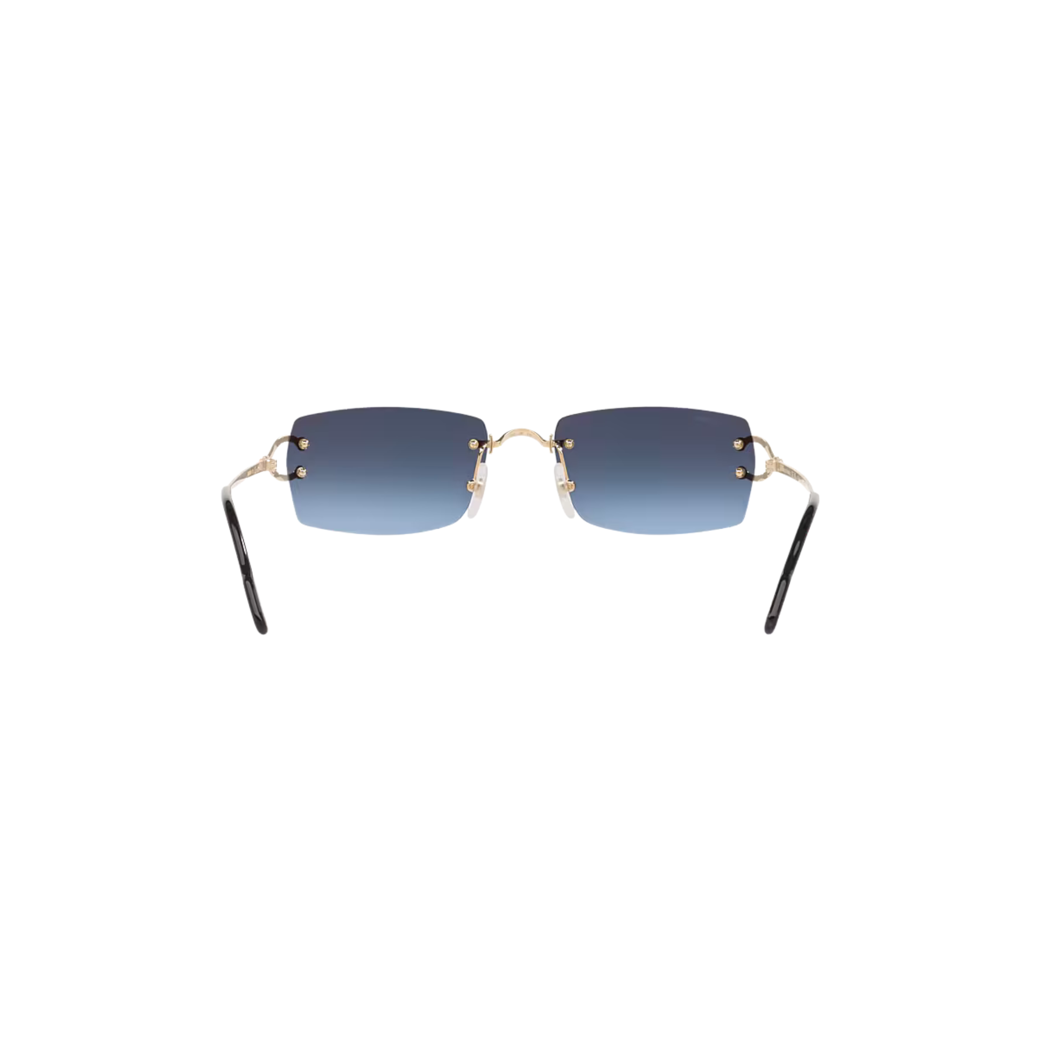 Cartier CT0550S – Décor C Rimless Sunglasses, Gold Frame with Blue Gradient Lenses