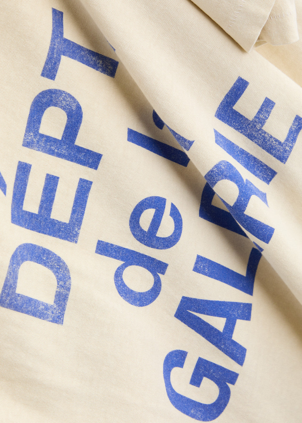 Gallery Dept Logo Print Cotton T Shirt Cream