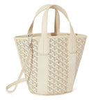 Front view of Goyard Belharra Sand PM Tote Bag BELHARPMLTY15CL15P