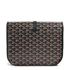 Back of Goyard Goyardine Belvedere II Black MM Messenger Bag BELVE3MMLTY01CG01P