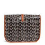 Back view of Goyard Goyardine Belvedere II Black Tan MM Messenger Bag BELVE3MMLTY01CG03P