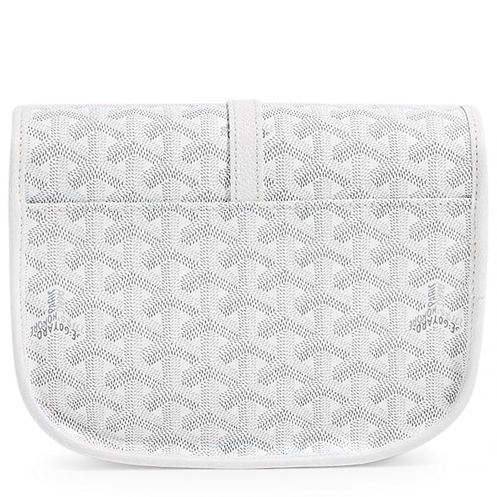 Back view of Goyard Goyardine Belvedere II White PM Messenger Bag BELVE3PMLTY50CG50P