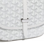 Close up view of Goyard Goyardine Belvedere II White PM Messenger Bag BELVE3PMLTY50CG50P