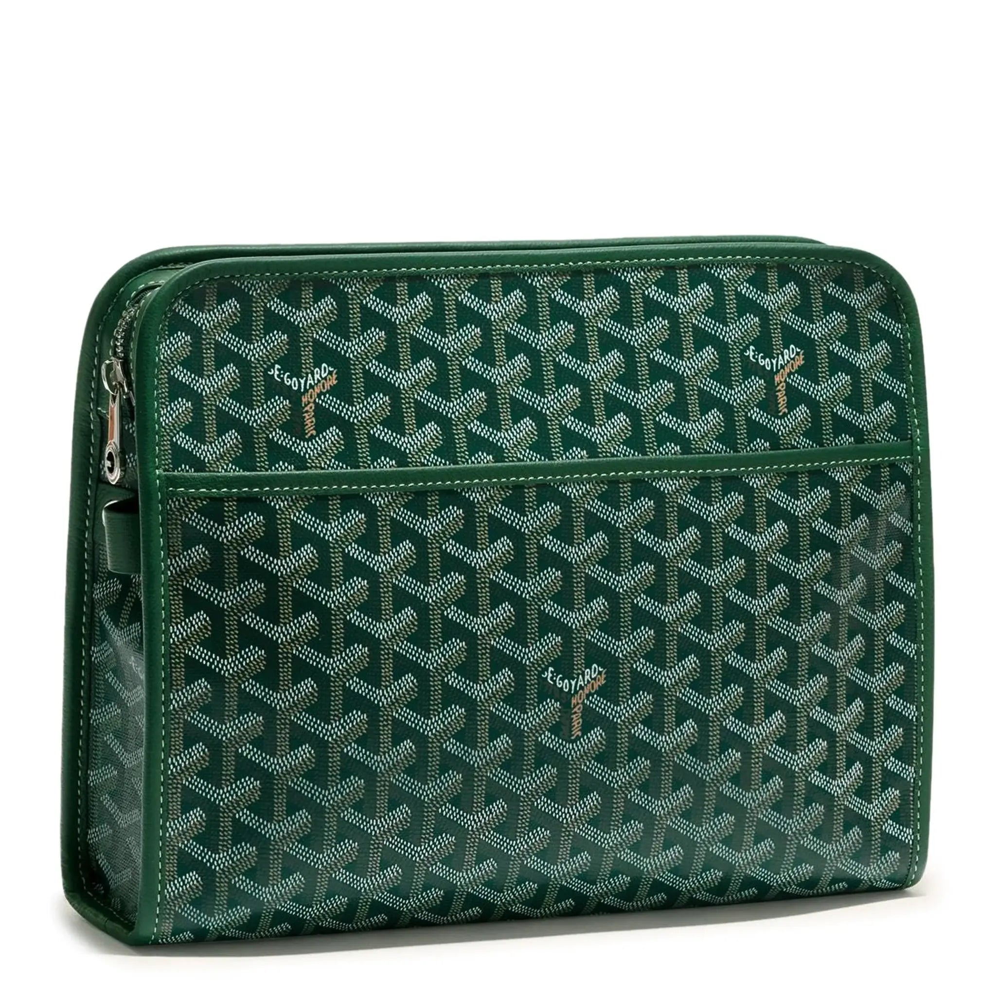 Front view of Goyard Jouvence GM Green Washbag JOUVENGMLTY09CL09P