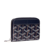 Front view of Goyard Matignon Navy Blue Mini Wallet MATIGNMINTY12CL12P