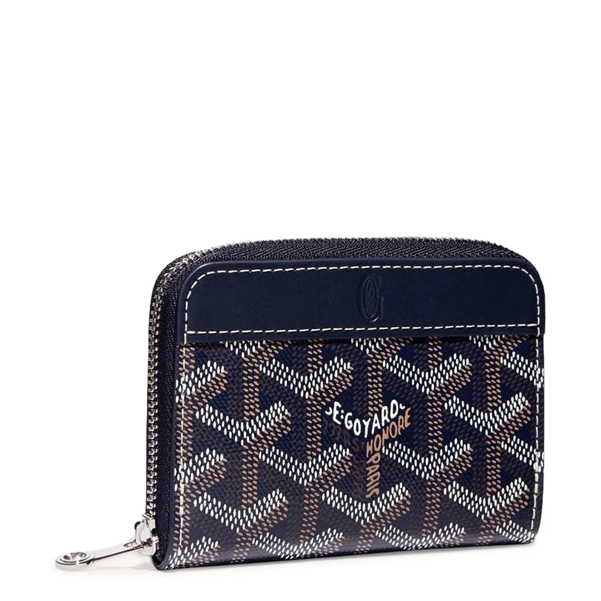 Front view of Goyard Matignon Navy Blue Mini Wallet MATIGNMINTY12CL12P