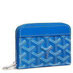 Front view of Goyard Matignon Sky Blue Mini Wallet MATIGNMINTY10CL10P