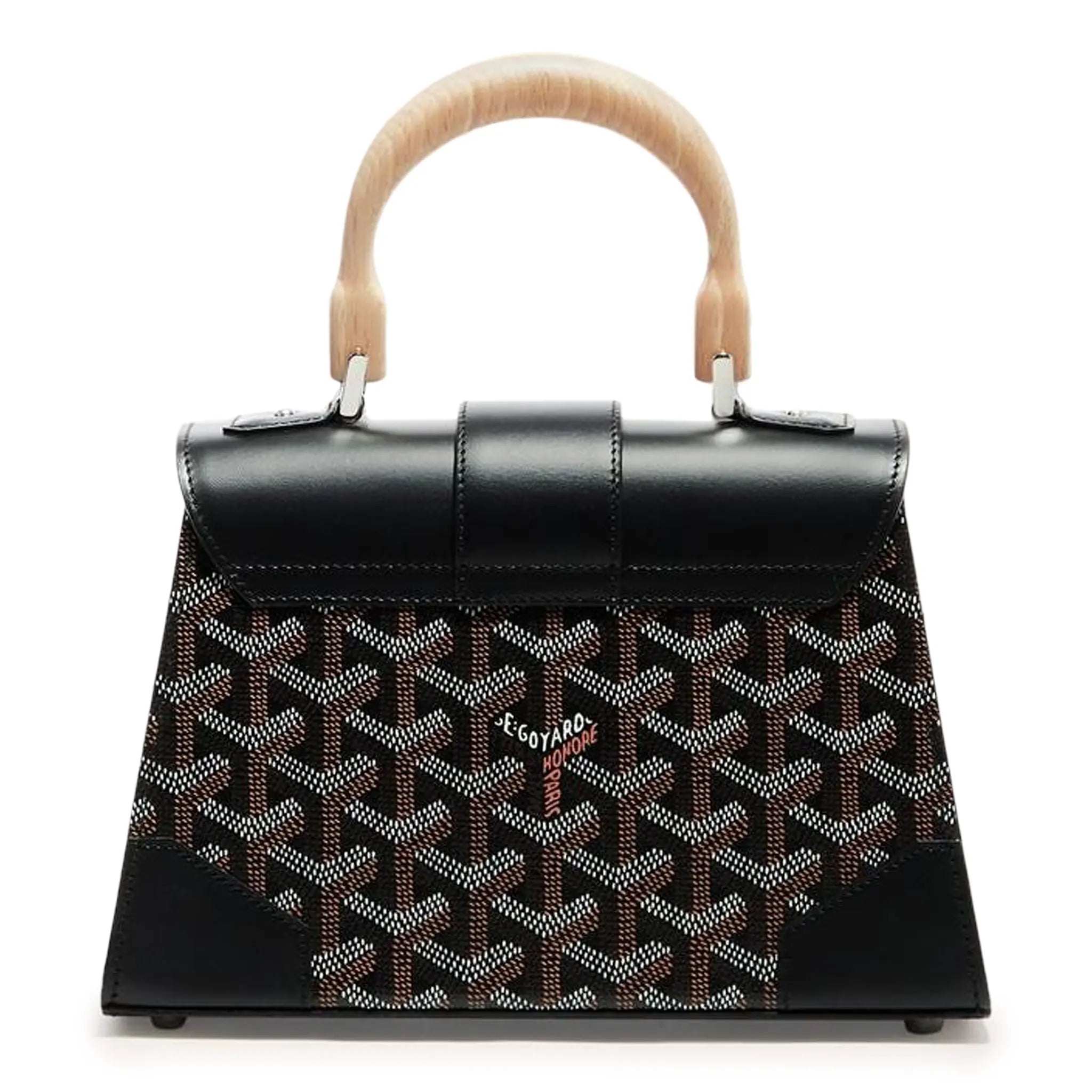 Back view of Goyard Saigon Structure Mini Bag Black SAIGOBMINTY01CL01P