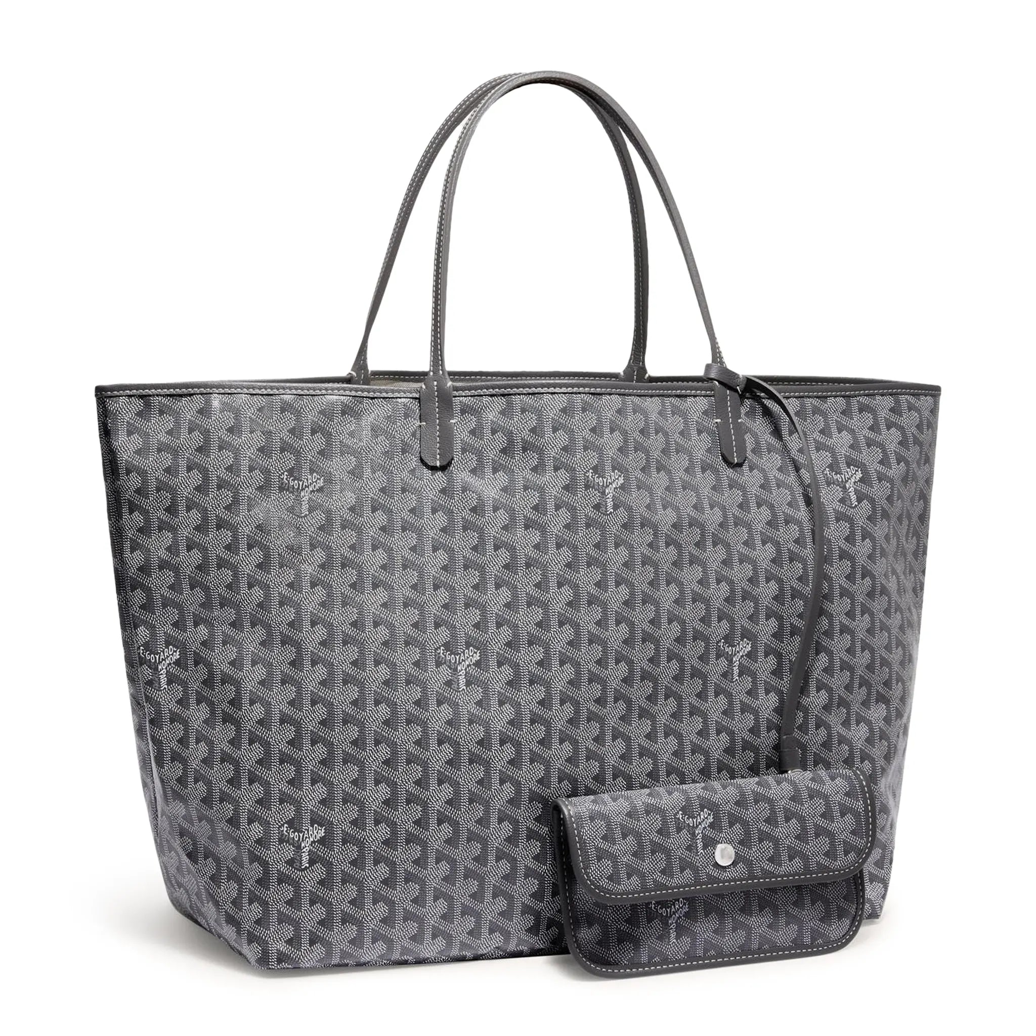 Front view of Goyard Saint Louis GM Tote Bag Grey STLOUIGMLTY51CL51P