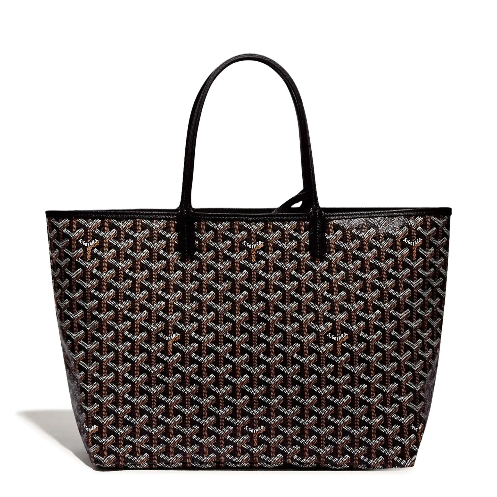 Front view of Goyard Saint Louis PM Tote Bag Black STLOUIPMLTY01CL01P