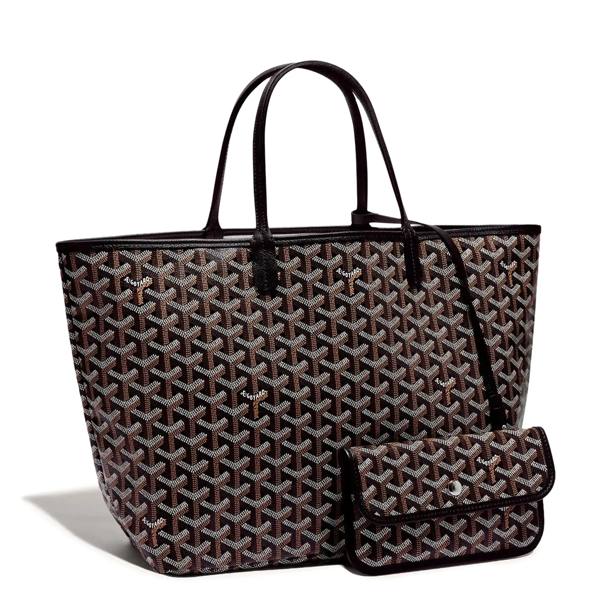 Pair view of Goyard Saint Louis PM Tote Bag Black STLOUIPMLTY01CL01P