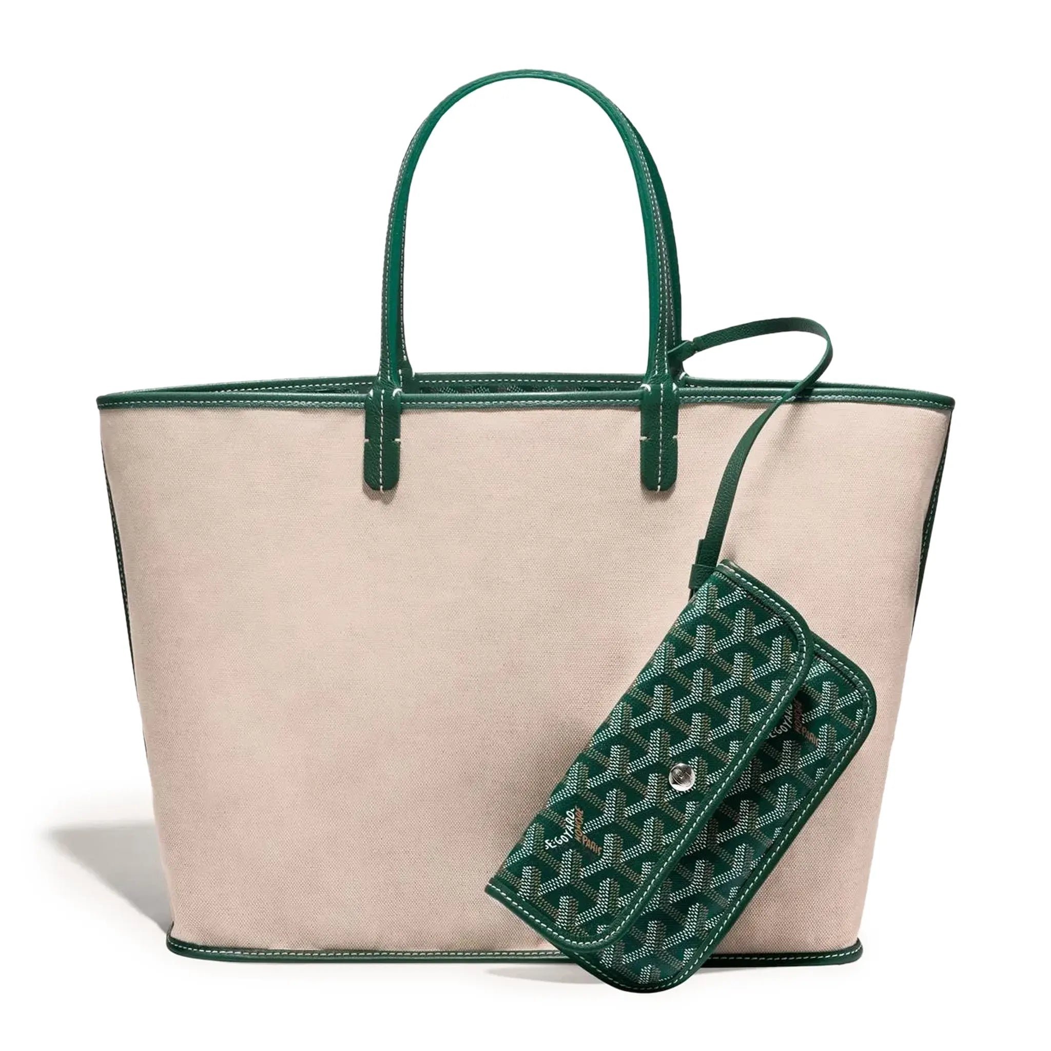 Back view of Goyard Saint Louis PM Tote Bag Green STLOUIPMLTY09CL09P