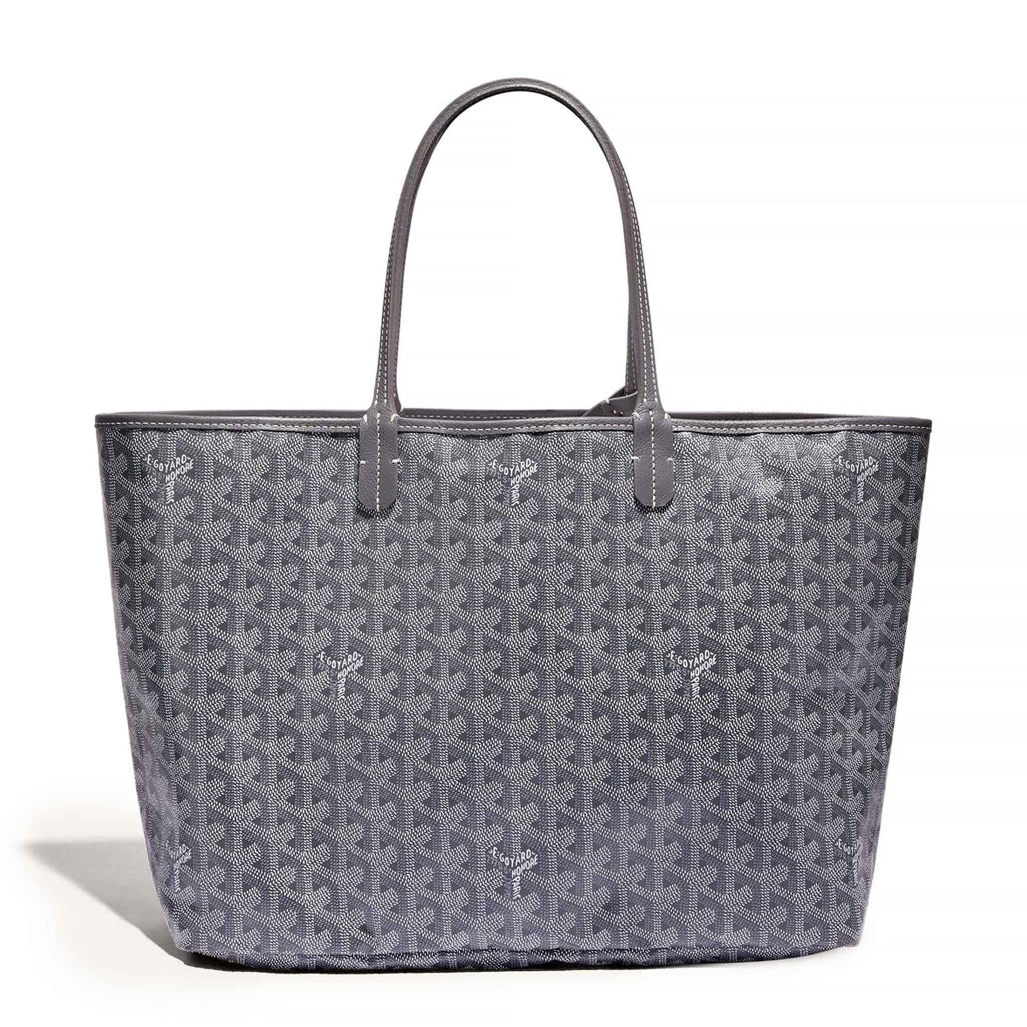 Back view of Goyard Saint Louis PM Tote Bag Grey STLOUIPMLTY51CL51P