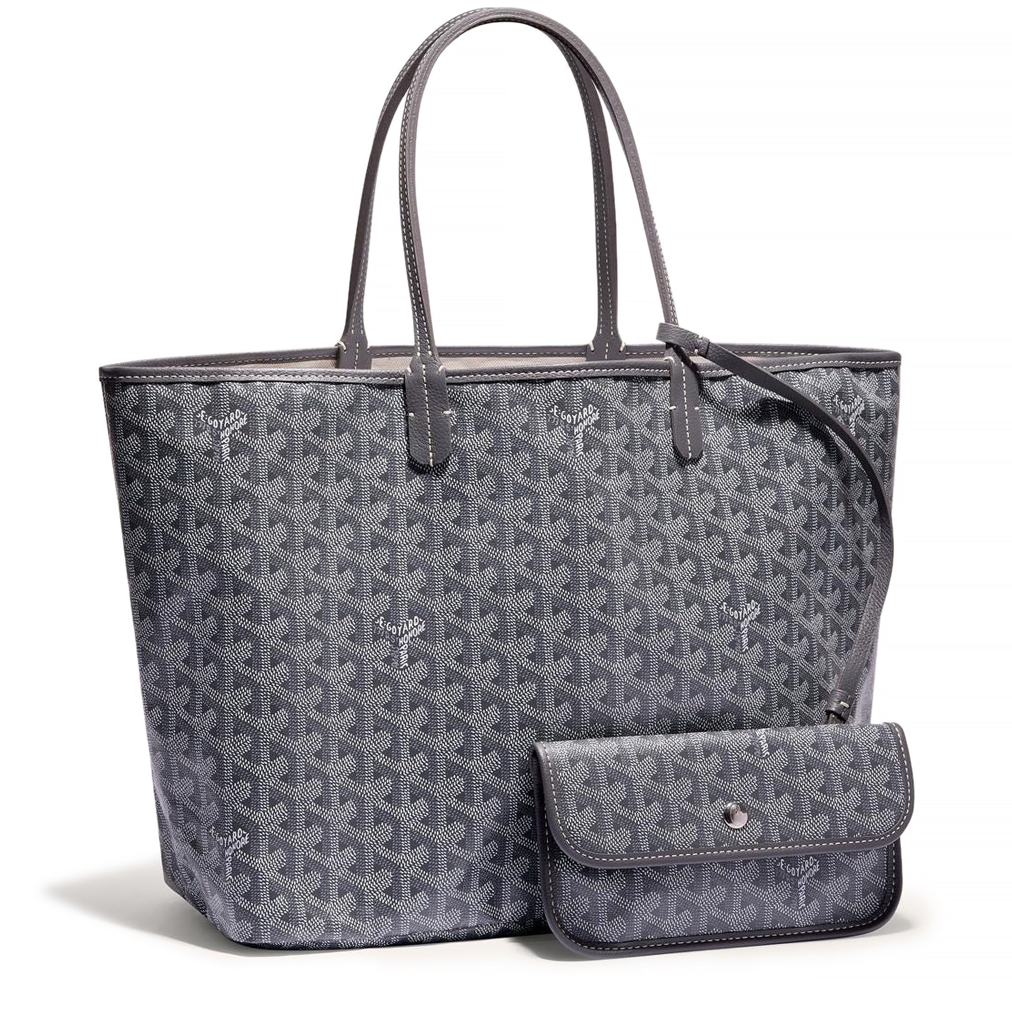 Front view of Goyard Saint Louis PM Tote Bag Grey STLOUIPMLTY51CL51P