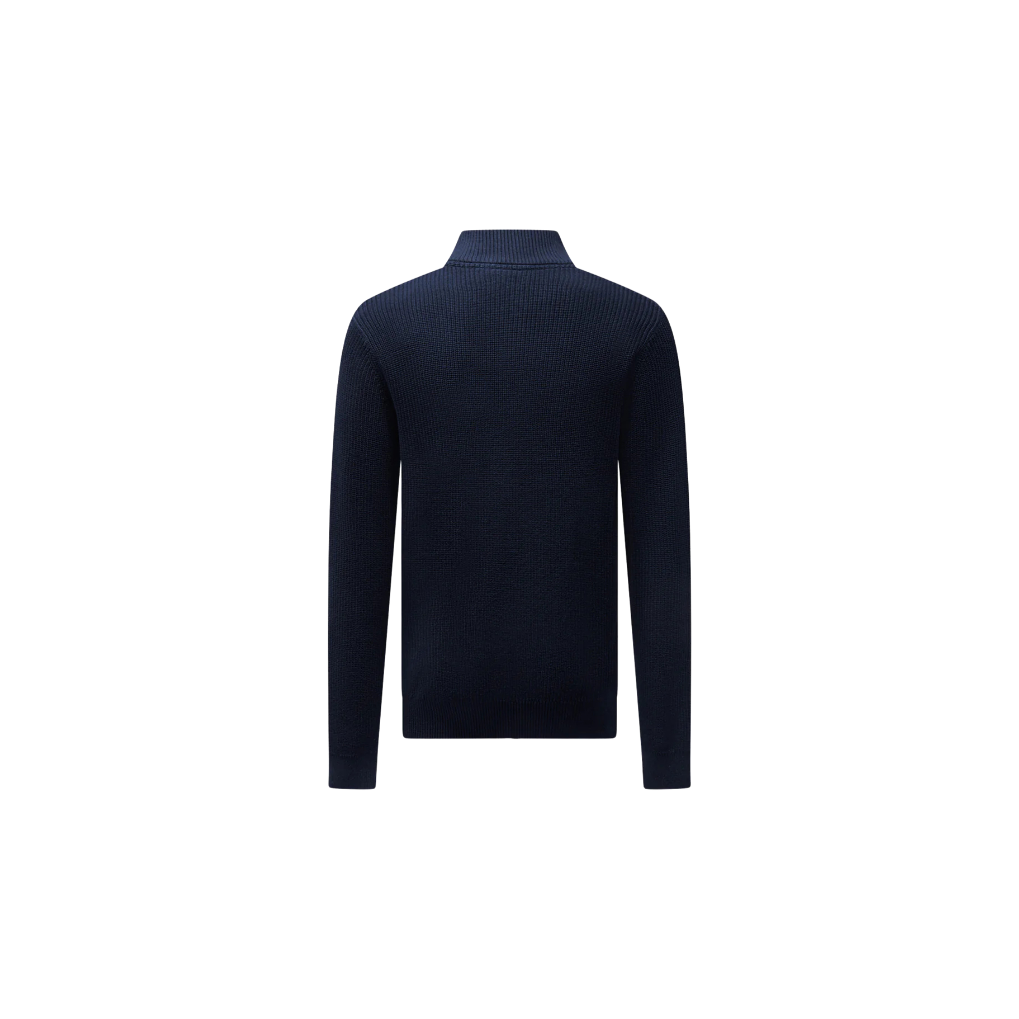 Peckham Rye Cotton Knit Funnel-Neck Zip Cardigan Dark Sapphire