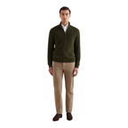 Peckham Rye Cotton Knit Funnel-Neck Zip Cardigan Rosin