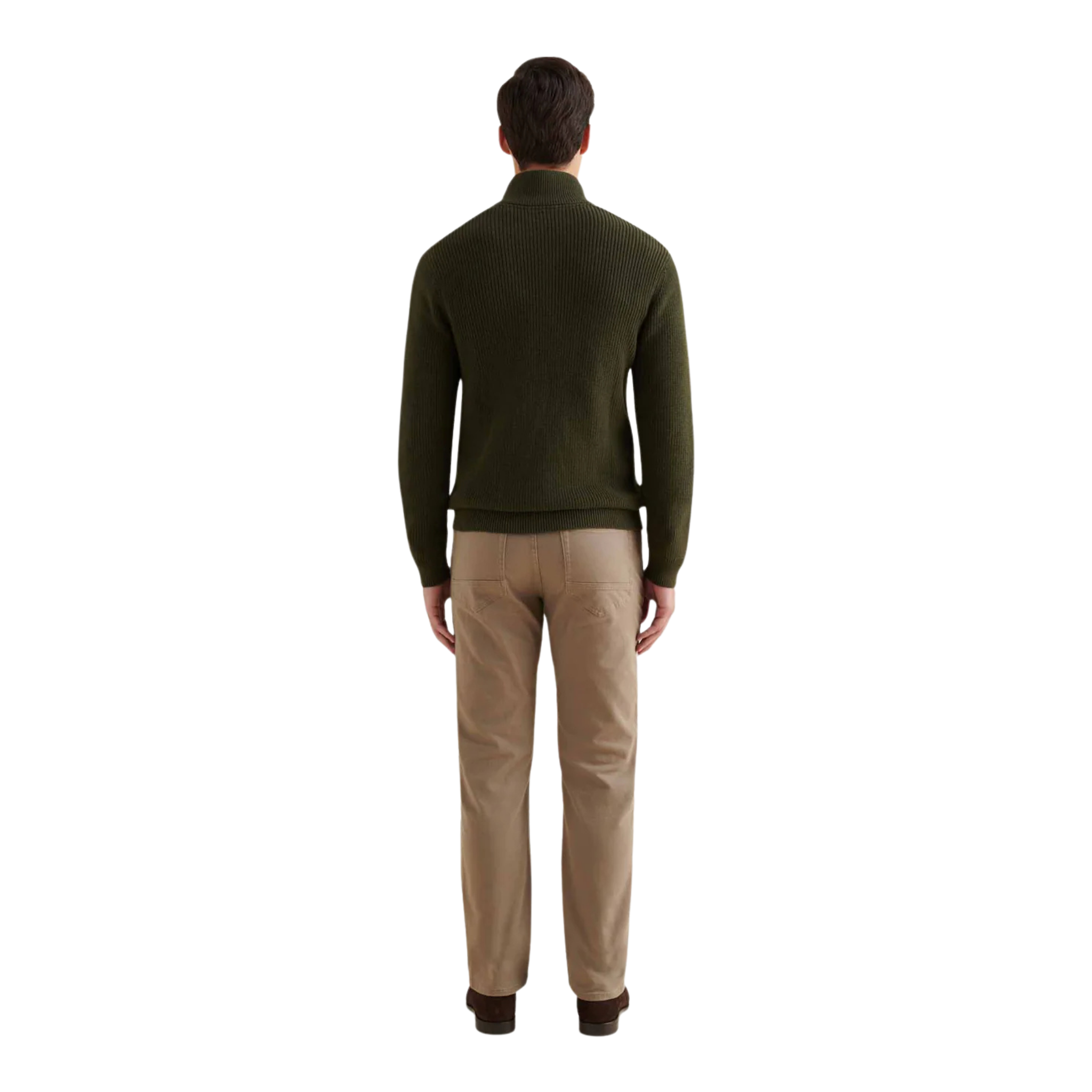 Peckham Rye Cotton Knit Funnel-Neck Zip Cardigan Rosin
