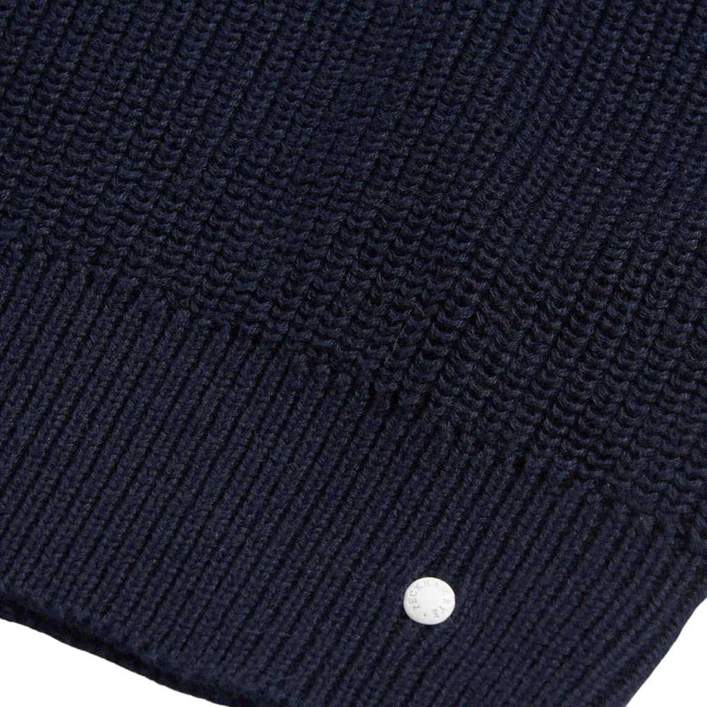 Peckham Rye Cotton Knit Funnel-Neck Zip Cardigan Dark Sapphire