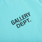 Gallery Dept Logo Print Cotton T Shirt Turquoise