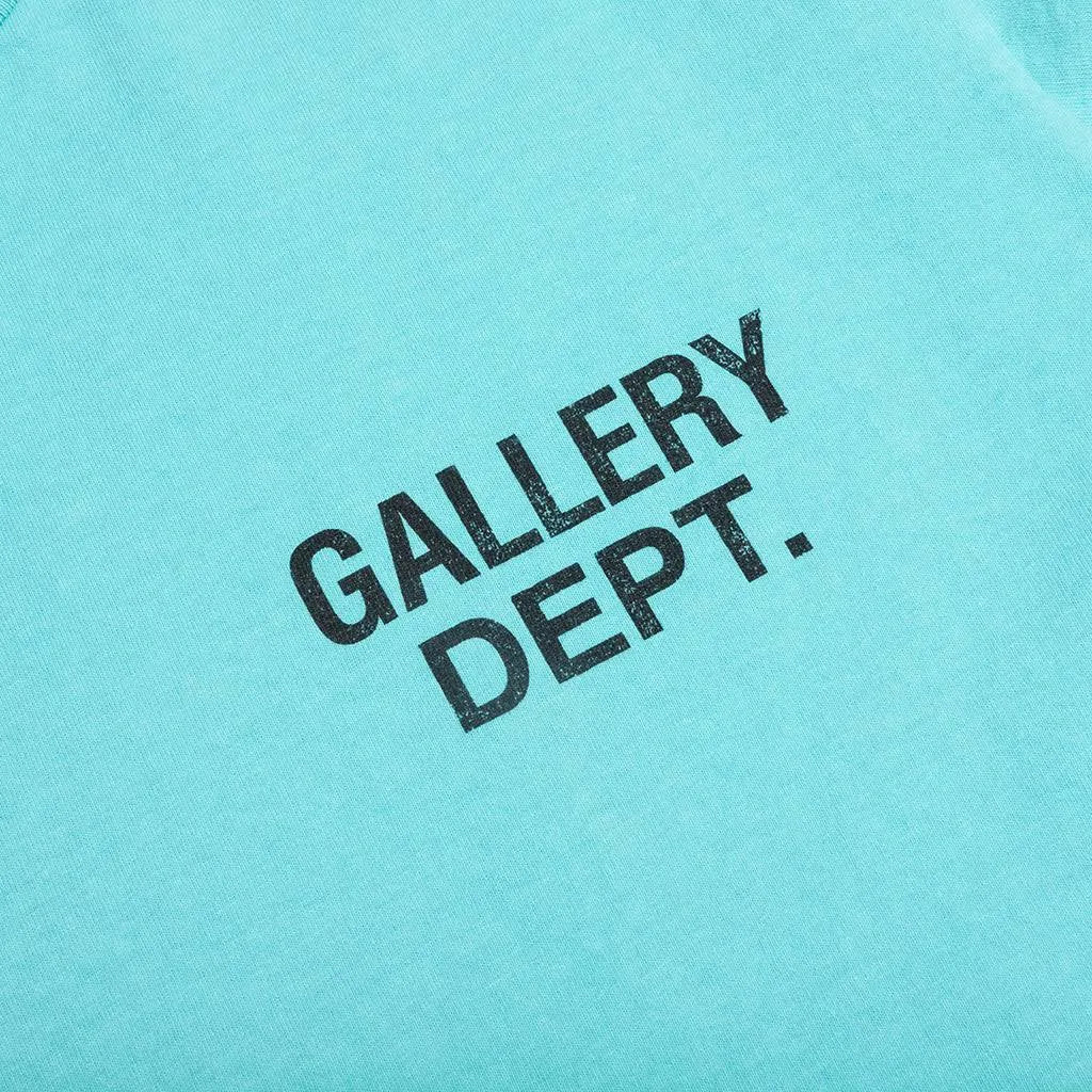 Gallery Dept Logo Print Cotton T Shirt Turquoise